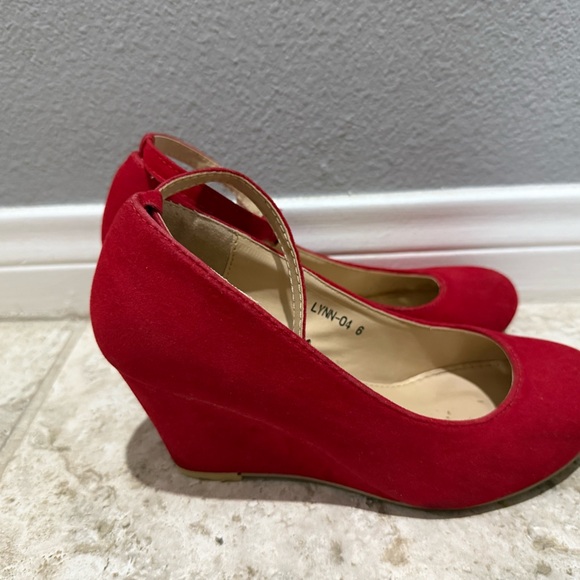 Pazzle Shoes - Elegant Red Wedge Heels